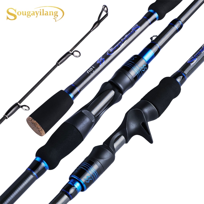 Sougayilang-canne à pêche télescopique Portable ultralégère, en Fiber de carbone, Spinning /Casting, pour voyage, 1.8M, 2.1M