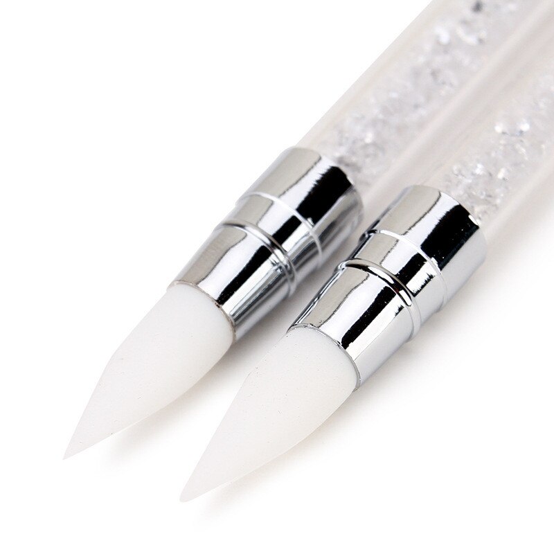 Gam-belle-pincel acrílico de 2 vías, doble cabezal, tallado de flores, pluma de escultura, herramienta de manicura