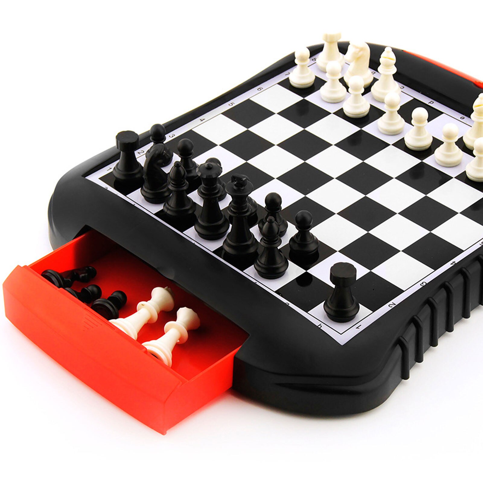 Draagbare Schaakbord Schaken Plastic Schaakstukken Puzzel Board Games Chess Games Speelgoed Schaken Magnetische Schaakbord