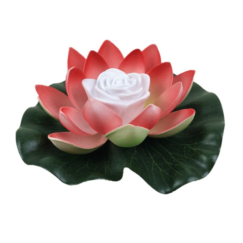 Lotus Flower Shape Pond Lantern Light Floating Led Festival Outdoor Solar Powered Waterproof Garden Decorative Lighting Lamp: S / R
