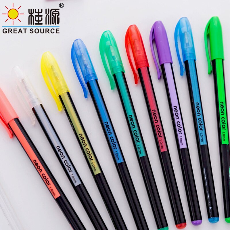 24 Kleuren Glitter Markeerstift Kleurrijke Inkt Pen Diy Pen Metalen Tip Kleur Pen( 10 Sets)