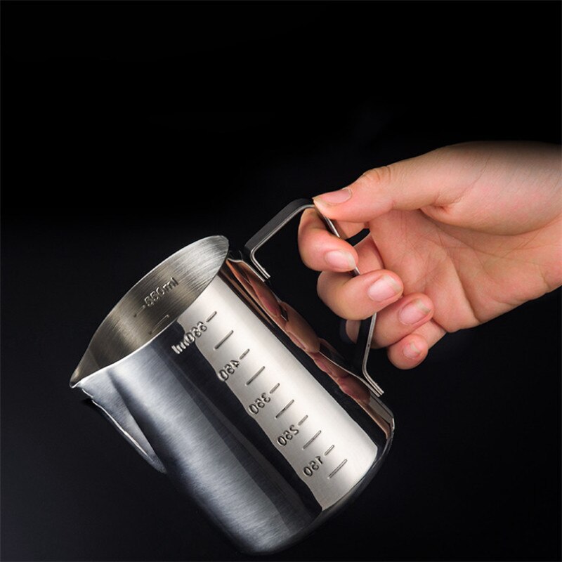 Taza medidora creativa de gran capacidad de acero inoxidable con escala, taza de café Espresso para oficina, jarra de leche Latte, utensilios de cocina para hornear