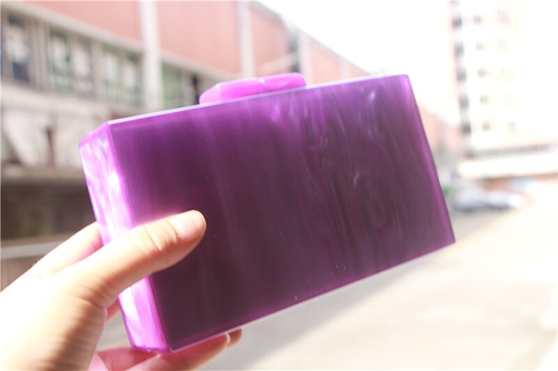 Perła marmuru fioletowy lustro wewnątrz akrylowe zapięcie kobiety ramię torebka impreza plaża lato dziewczyna pani wieczór skrzynka dzień sprzęgła