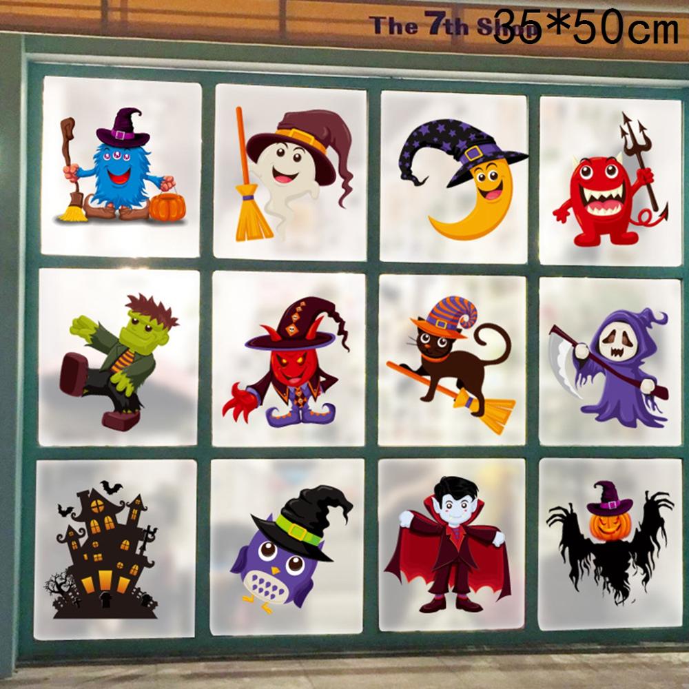 Halloween Window Stickers Wall Halloween Window Wall Decor Happy Halloween Decor For Home Haloween Sticker Door Deco