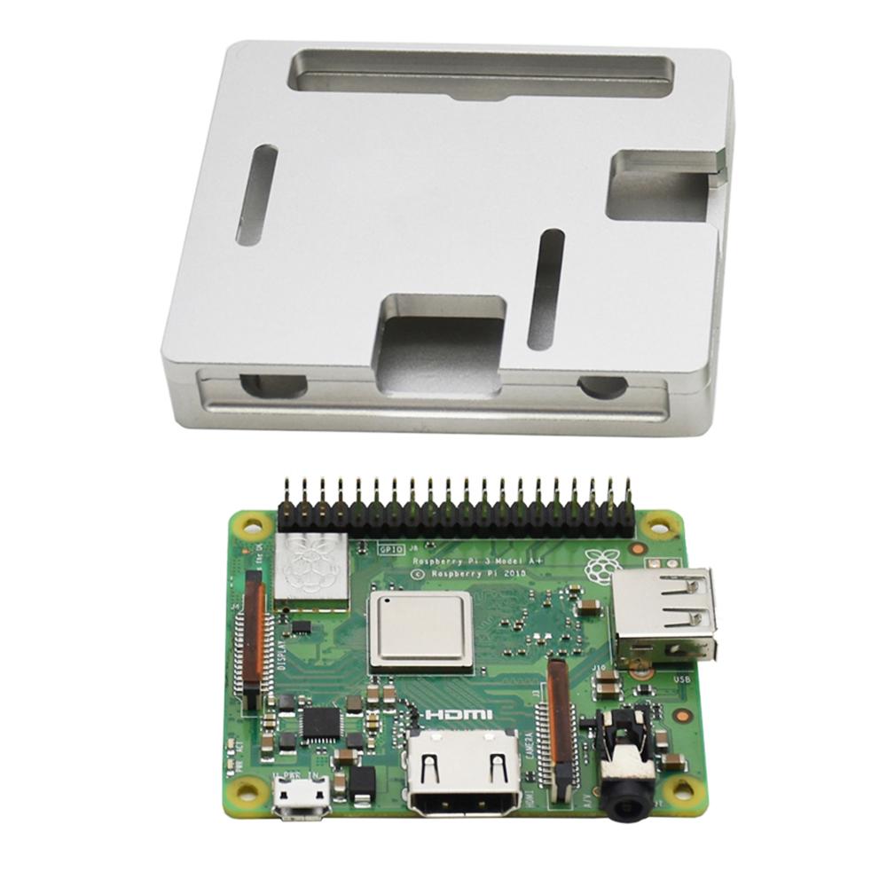 Raspberry Pi 3 Model Een + Case Cnc Aluminium Case Ultra-Dunne Metalen Omhulsel Voor Rpi 3 Model Een plus Zwart Behuizing-Zilver Zwart: Licht Groen