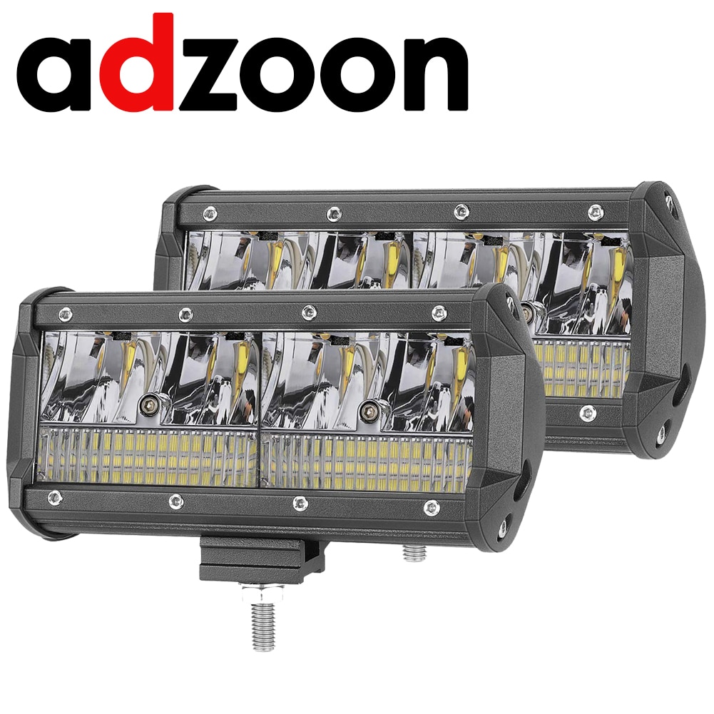 Adzoon 4 7 12 Inch 48W 96W 192W Led Verlichting Bar Combo 4X4 Offroad led Licht Bar Voor Tractor Boot 4WD 4X4 Trucks Atv