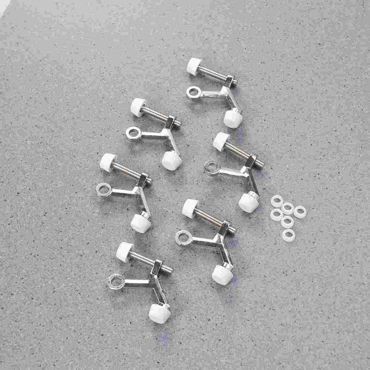 6 Pcs Heavy Duty Hinge Pin Zinc Alloy Rubber Door Stop for Hinged Doors: Default Title