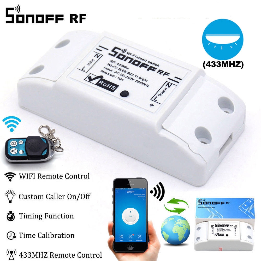 Intelligent 433MHZ WiFi Wireless Switch Smart Home Automation Modules DIY Switch Compatible with Alexa Goolge Smart Home APP