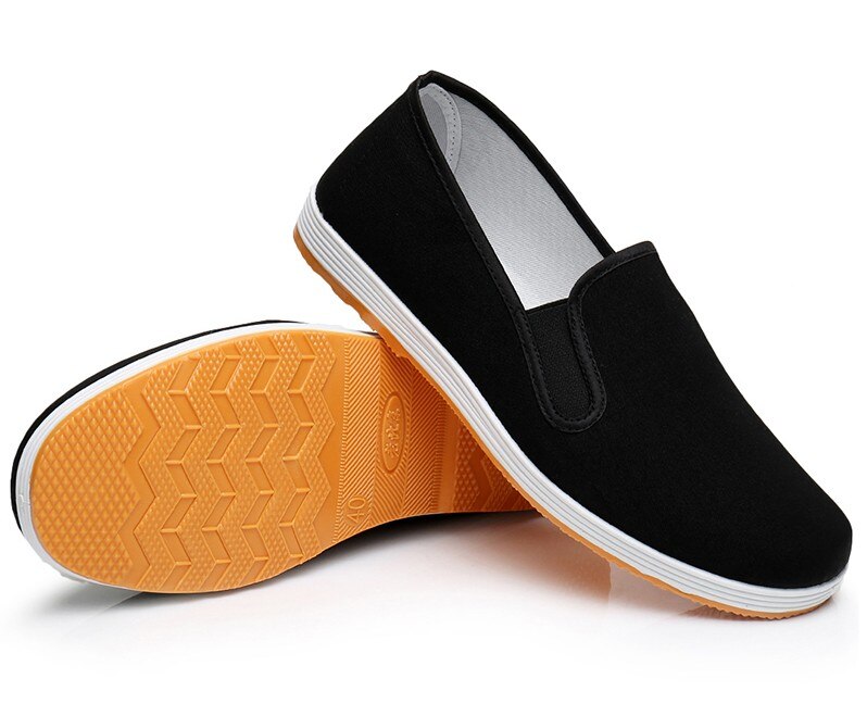 Klassieke Zwarte Katoenen Schoenen Bruce Lee Vintage Chinese Kung Fu schoenen Wing Chun Tai Chi Slipper Martial Art Puur Katoen schoenen: yellow / 44