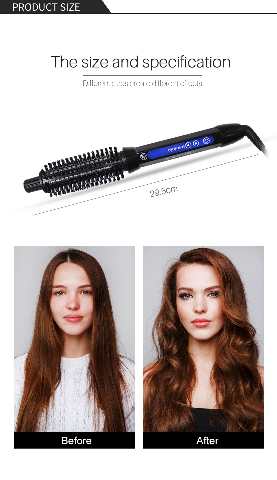 2 In 1 Pro Ceramic Hair Curler Electric Comb Hair Brush Hair Curlers Roller Styling Tools Hair Curling Iron Multifunction