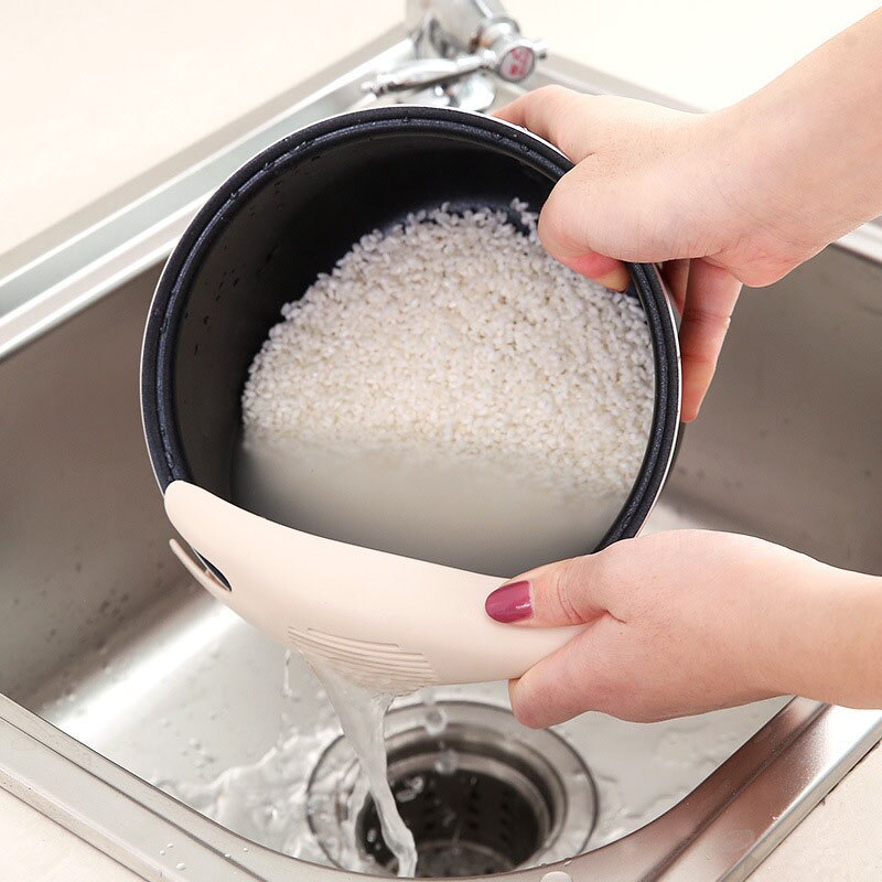 Keuken Creatieve Wassen Tool Multifunctionele Rijst Wassen Lepel Wassen Rijst Zeef Niet Kwetsen Hand Huishoudelijke Spoelbak Voedsel Afvoer rack