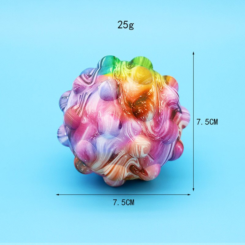 Pop Stress Ball Fidget Toy with Printed Pattern 3D Silicone Push Bubble Stress Anti-Anxiety Squeeze Sensory Bubbles Popping: 5