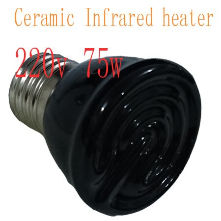 Uvb uva varmevarme keramisk lampeskærm  e27 lampeholder til krybdyr / skildpadde / firben med afbryder: 75w pærer