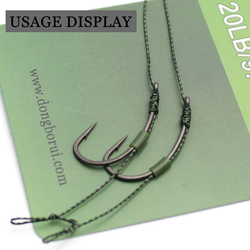 50m Carp Fishing Line Soft Braid Hooklink Fit Hair Carp Rigs Making Accessories For Carp Coarse Un-coated Line Tackle