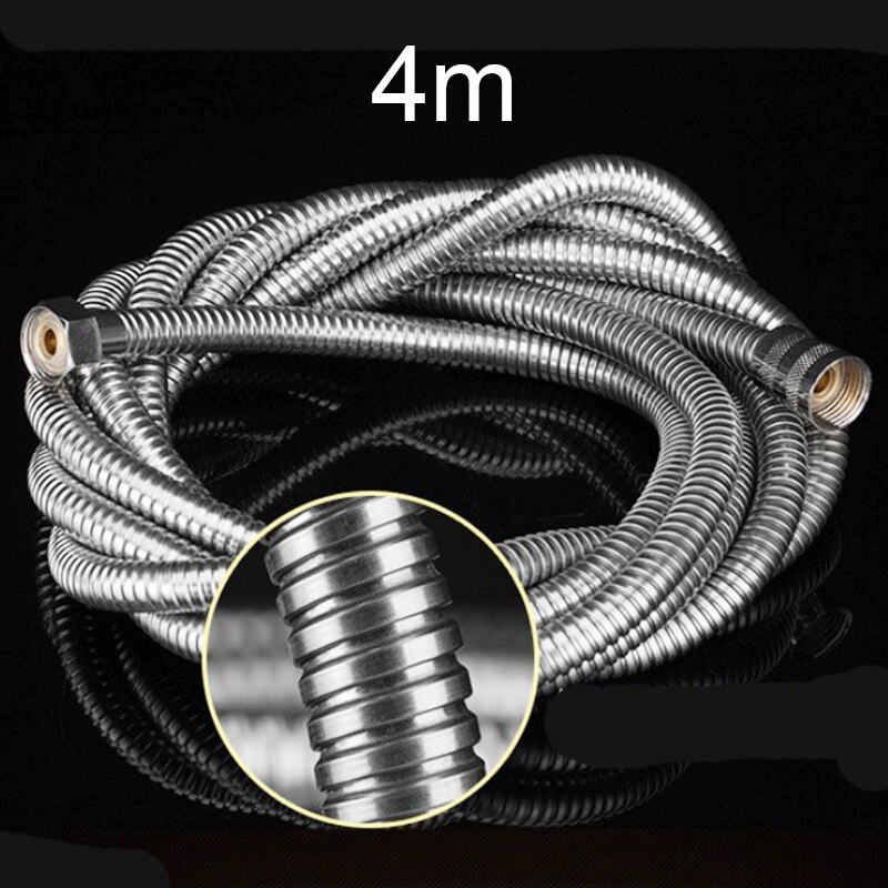 Flexibel duschslang badrum 1.5m 2m 3m 4m 5m duschrör i rostfritt stål fjäderrör badrumstillbehör slang: 4m duschslang