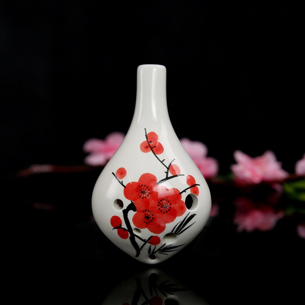 alt c vinflaske 6 skrog keramisk ocarina håndmalt musikkinstrument med snor-musikkpartitur til musikkelskere og lærende