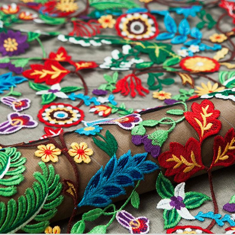 Modern Flower Pattern Beautiful Cotton Lace Fabric Mesh Patchwork Fabric Cloth Sewing Tissu au Metre DIY Tecidos