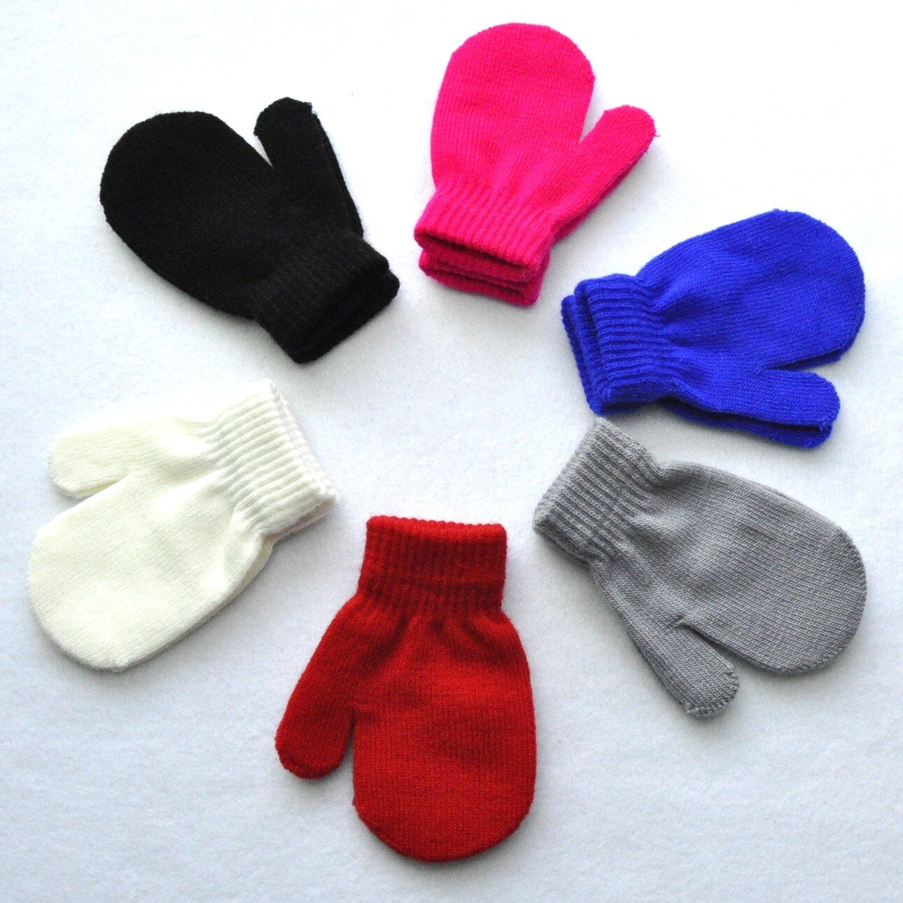 Guantes de invierno para bebé, manoplas suaves elásticas cálidas de punto para niños, niñas y niños