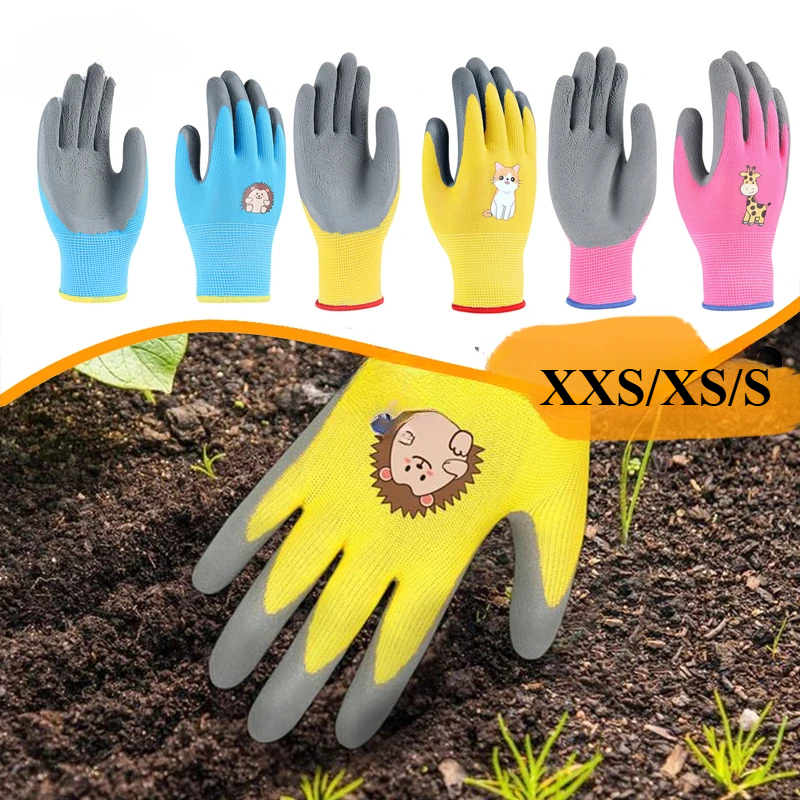 Kinder-Latex-Handschuhe, langlebig, wasserdicht, für Arbeit, Garten, rutschfest, Kindersicherheit, rosa Gummi-Handschuh, pannensicher, Küche, Hof
