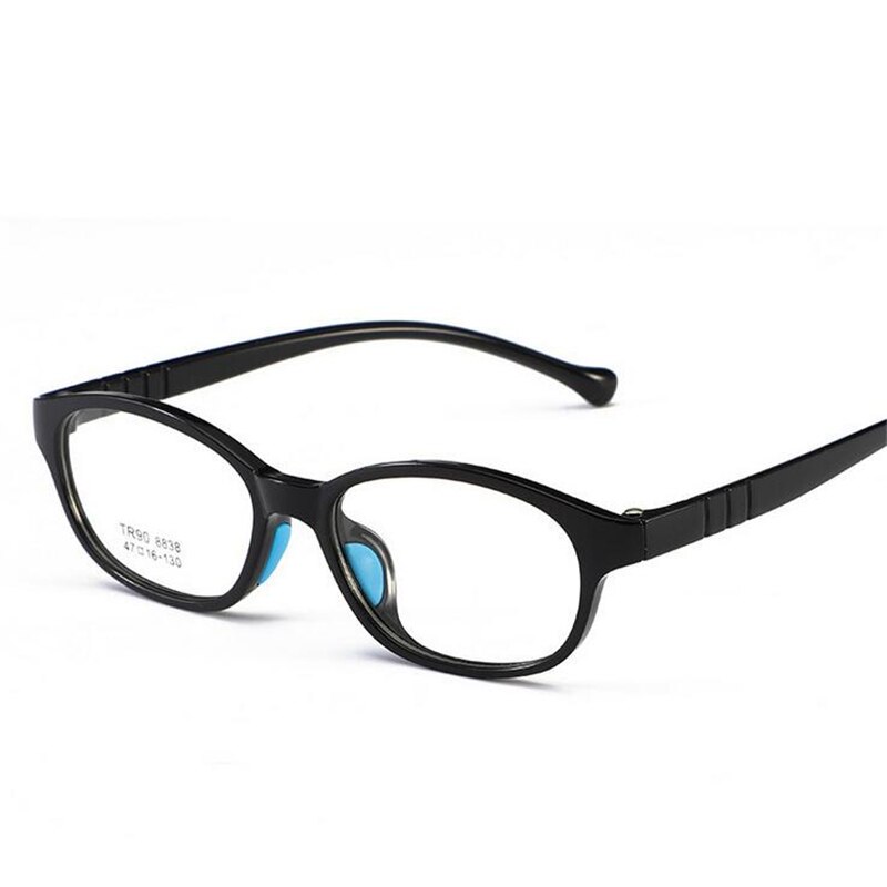Retro barnebrille ramme dreng pige behagelig og enkel silikone baby briller sikkerhed recept briller oculos de grau: Sort