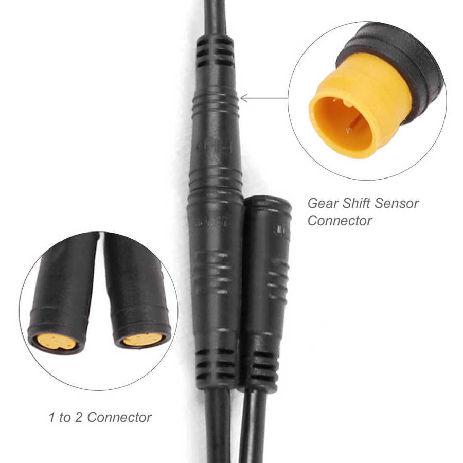 Gear Shift Sensor Cable Shift Sensor 33.5cm Long with 21/52cm 1T2 Brake Splitter for Bafang Mid Mount Motor Conversion