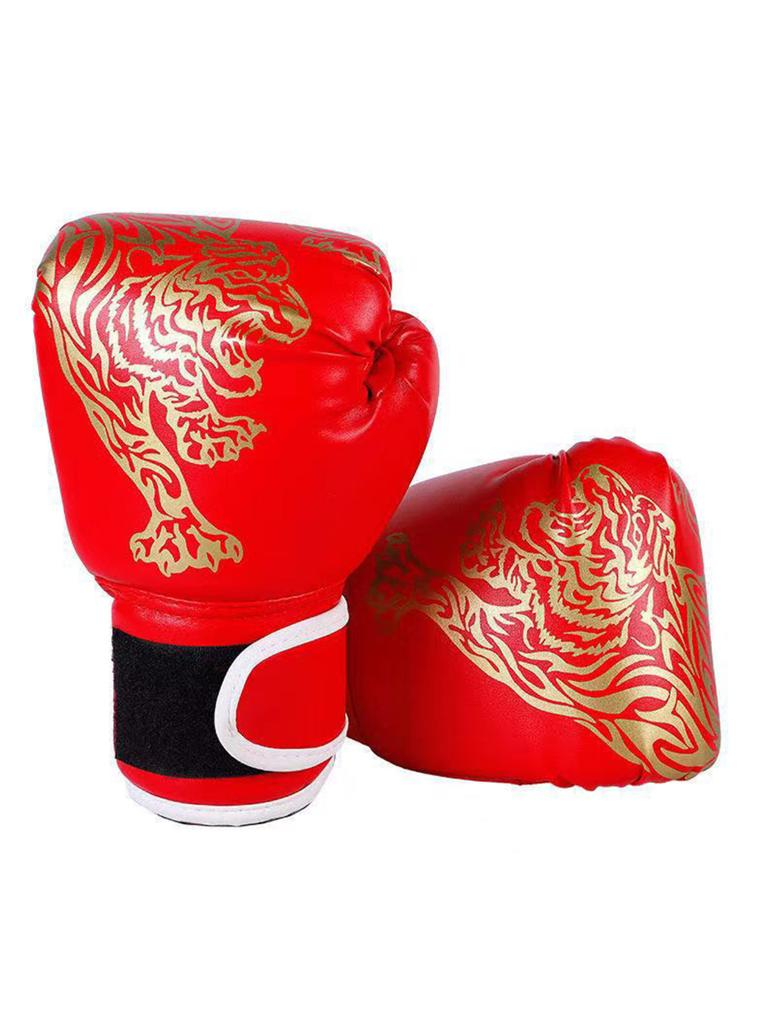 1 Pair Boxing gloves Unisex Children Adults Tiger Printed Boxer Gloves Heavy Punching Bag Gloves for Boxing Kickboxing Training: Yellow / 9.5 inches