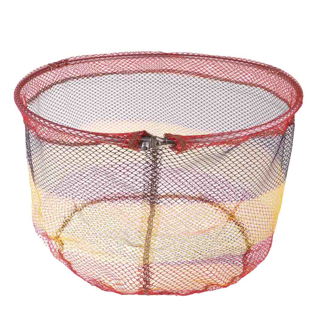 Portable Foldable Collapsible Fishing Landing Nets Nylon Rhombus Mesh