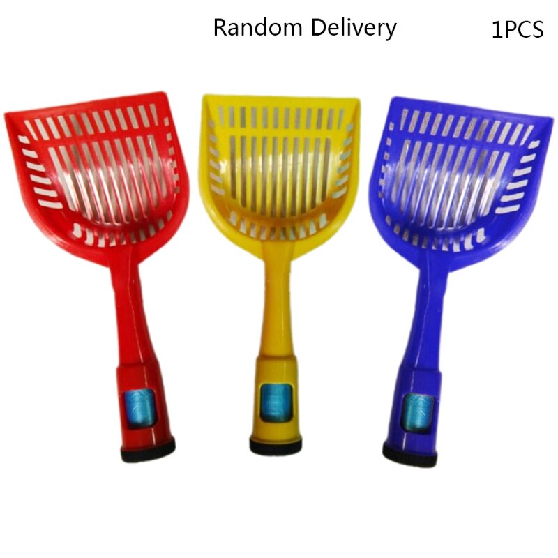 Ensfarget rutenett mesh kattesand scoop ikke pinne spade sterk plast stor scooper jumbo pellets sikt til kattesand