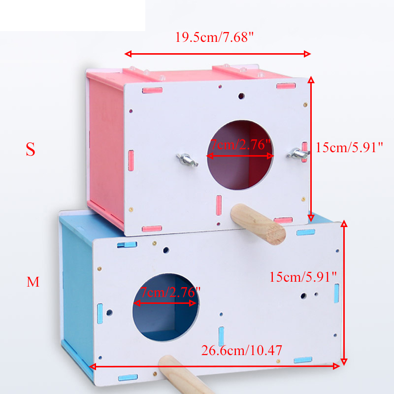Parrot Breeding Wood Box Nest Box Bird Nest Insulation Products Tiger Skin Peony Small Bird Hatching Box Bird Supplies Aviary