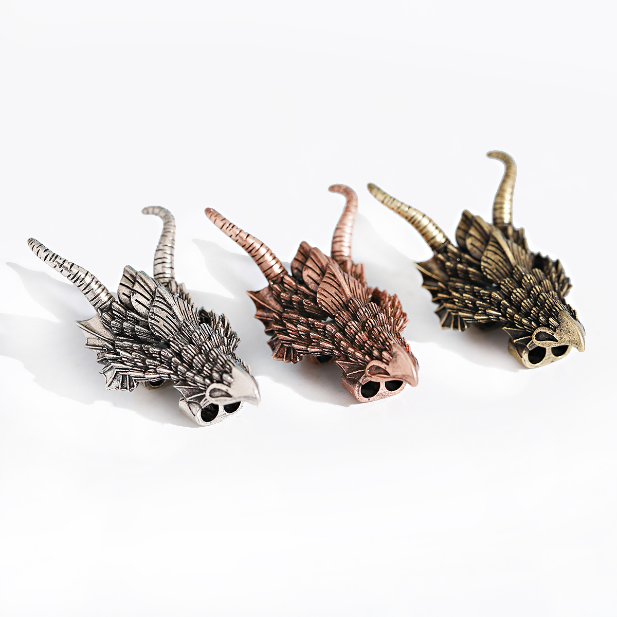 Cuentas de Paracord Vintage para hombre, abalorios de bronce antiguo, cobre, León, casco, Calavera, abalorios para pulsera, fabricación de joyas, 3 uds./Set: Gris oscuro