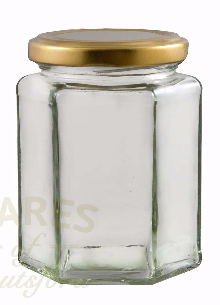 Bocaux à confiture en verre hexagonal | 4oz (110ml) bocaux à confiture avec couvercle en or, vrac 12 paquets, USD25.2