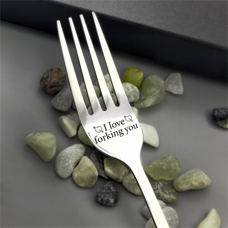 Fork With Blessing Words Stainless Steel Blessings Fork For Relatives Tableware Funny Engraved Fork For Boyfriend: 06