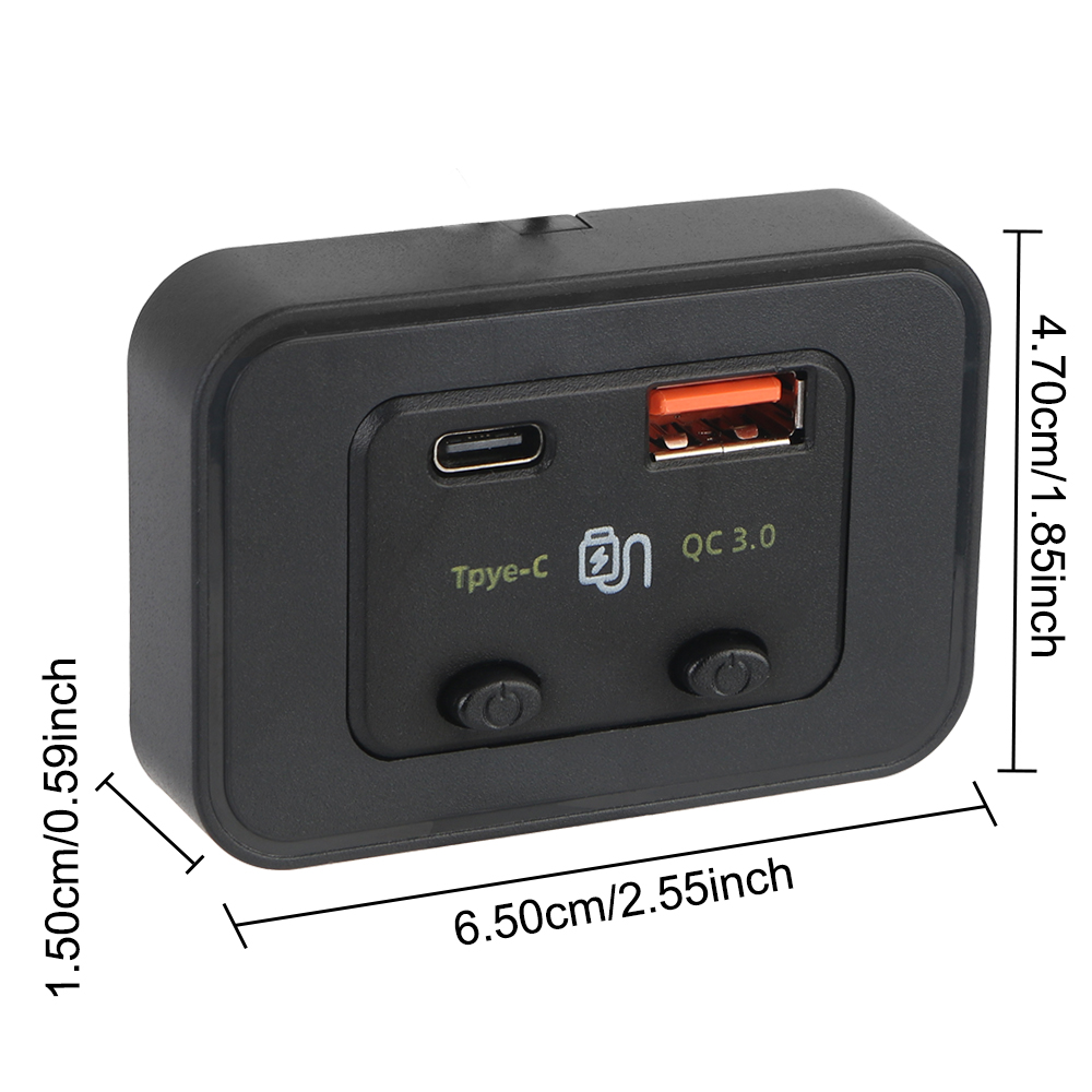 Cargador de teléfono para coche, RV, casa, Camper, caravanas, luz LED tipo C + QC3.0, puerto USB A, adaptador de cargador rápido para coche de 12V/24V