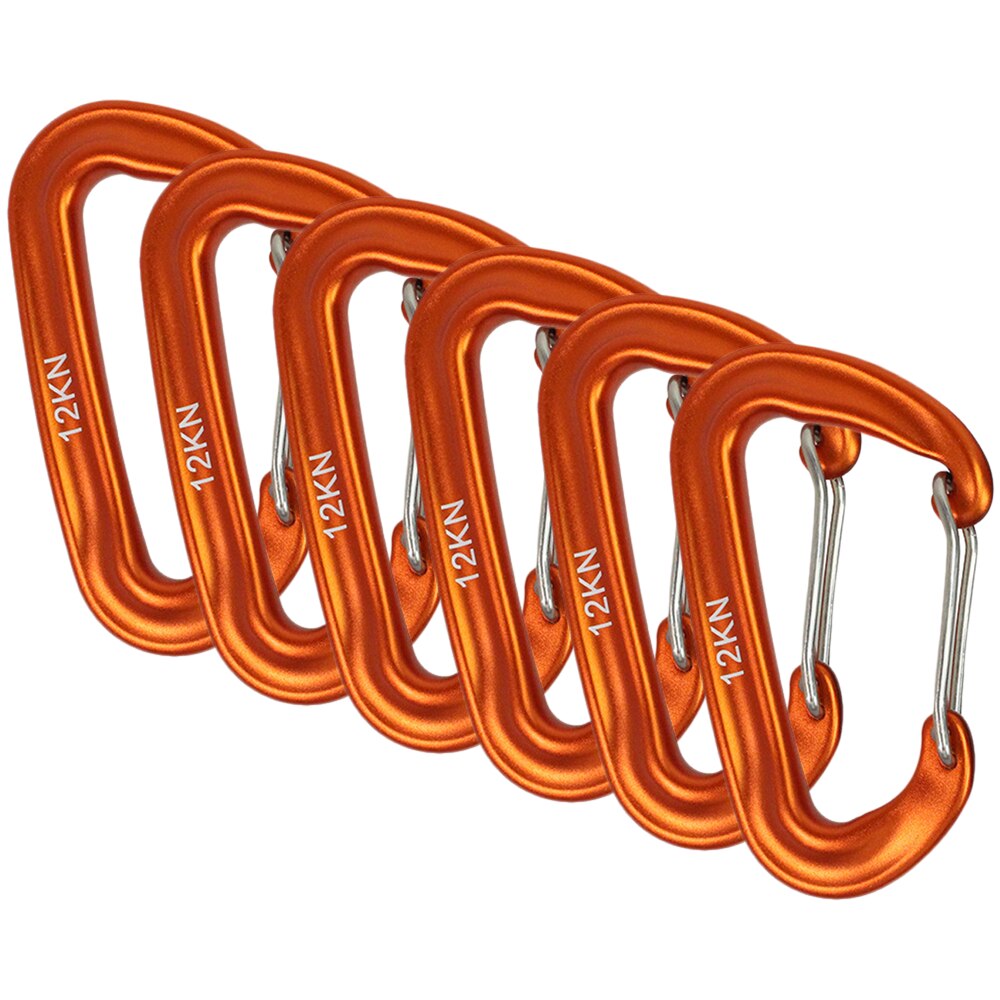 6 PCS Carabiner 12KN Heavy Duty Carabiner Clips for Hammocks Camping Hiking Backpacking: orange