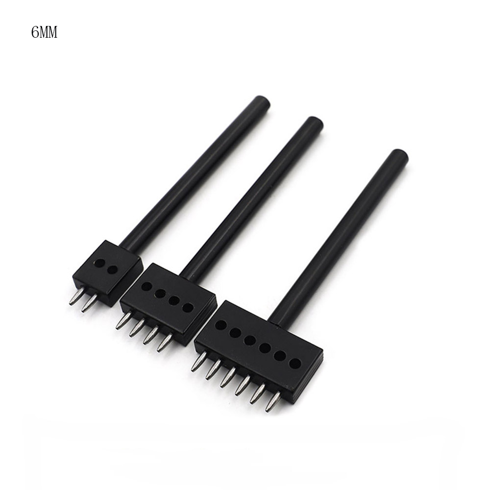 4 5 6 8mm Spacing leather hole punches DIY Hand Perforated Round Stitching Punch Tools Hole Cut Leather Punching Tool 2/4/6/Hole: 6mm 3 pcs