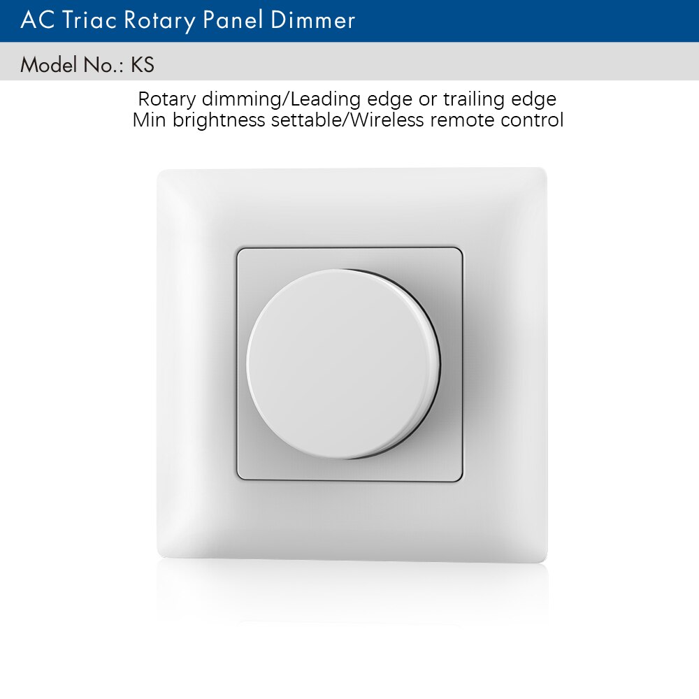 Knop led lysdæmper 220v 230v 110v ac pære lampe 2.4g trådløs rf fjernbetjening dæmpbar triac roterende panel led lysdæmper kontakt 220v ks