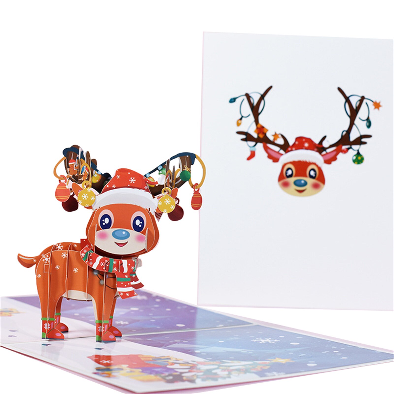 3D Pop Up Greeting Cards with Envelope Friend Family Blessing Postcard for Birthday Year Christmas Xmas Decoration