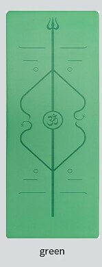 Lezyan Yoga Double Layer Non-Slip Mat Yoga Exercise Pad With Position Line For Fitness and Pilates Спортивный Гимнастический Тан: Green