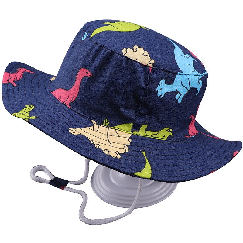 Baby Boy Hoed Cap Kinderen Kids Peuters Emmer Vissen Floppy Zonnehoed Jongens Leuke Dieren Shark Dinosaurus Print Mode 6M-6Y: Paars / 50CM