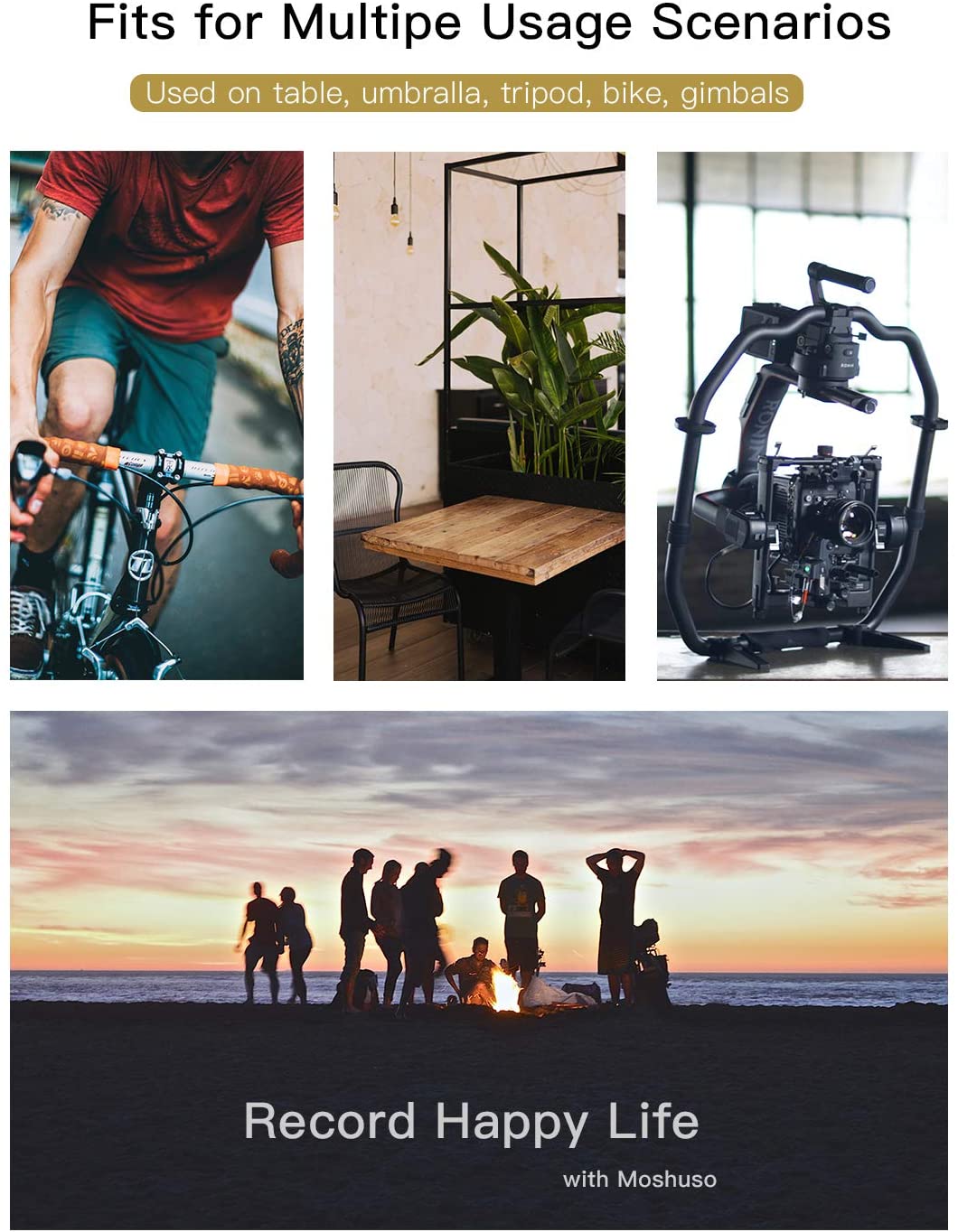 Camera Mount Clamp with 360° Ballhead Arm, for DSLR Camera/Field Monitor/LED