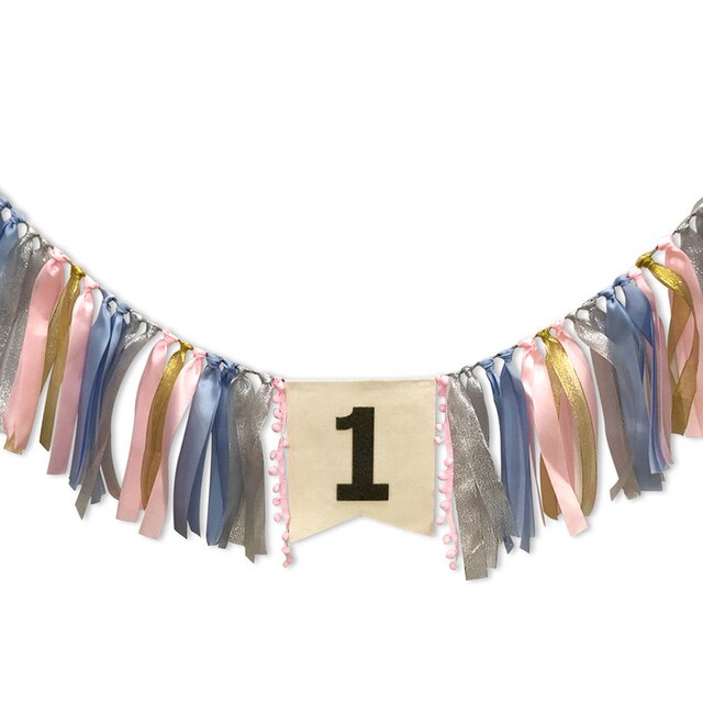 Glücklich Geburtstag Dekoration Geburtstag Mädchen Hohe Stuhl Ein Banner Ersten Geburtstag 1 jahr Geschlecht Offenbaren Party Baby Dusche Dekorationen: hoch Sessel Banner D