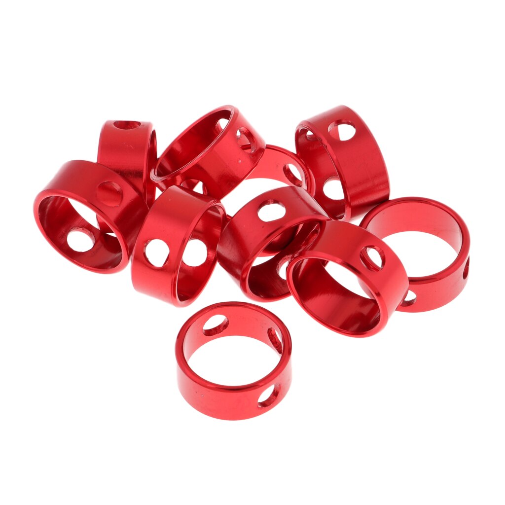 10 pièces Camping tente corde tendeur attache boucle crochet 3 trous virole anneau coupe-vent Guyline ajusteur pour Anwing auvent bâche: Rouge