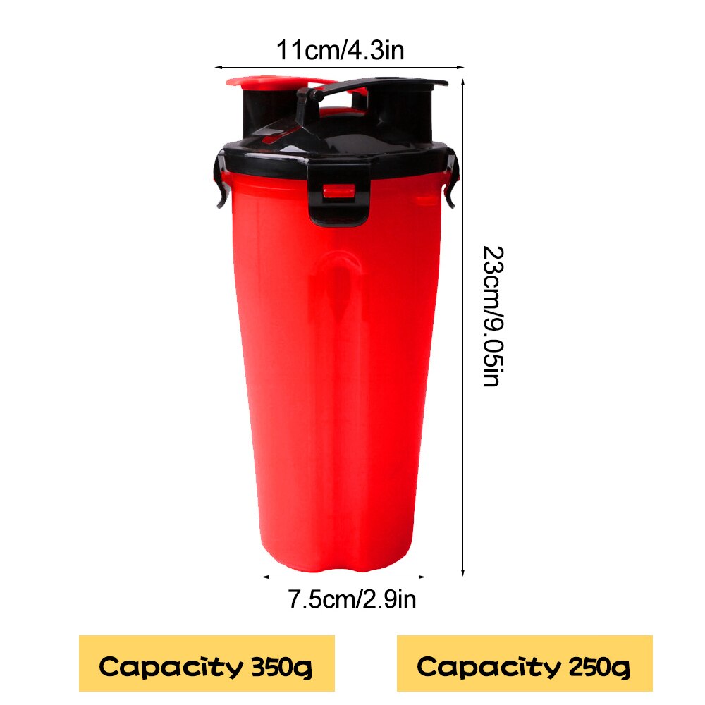 Matka lemmikkieläinten vesipullo koiran juoma-annostelija kulho 2 in 1 kannettava koiran muki 350ml/12oz vesi- ja 250g välipalaruokaastialle  #15: 2