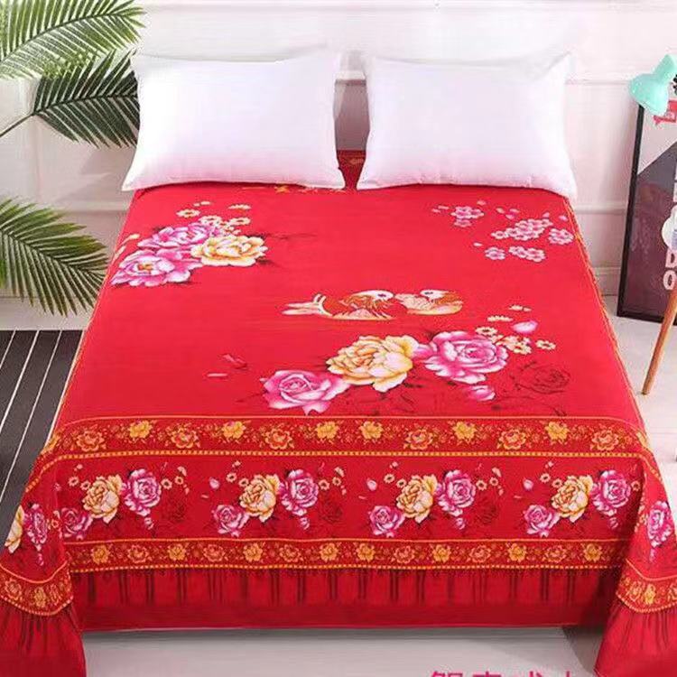 1pc fleur ponçage doux mariage drap de lit grande taille 245x245cm plat drap de lit épaissir double drap de lit pas de taie d'oreiller: Color 9