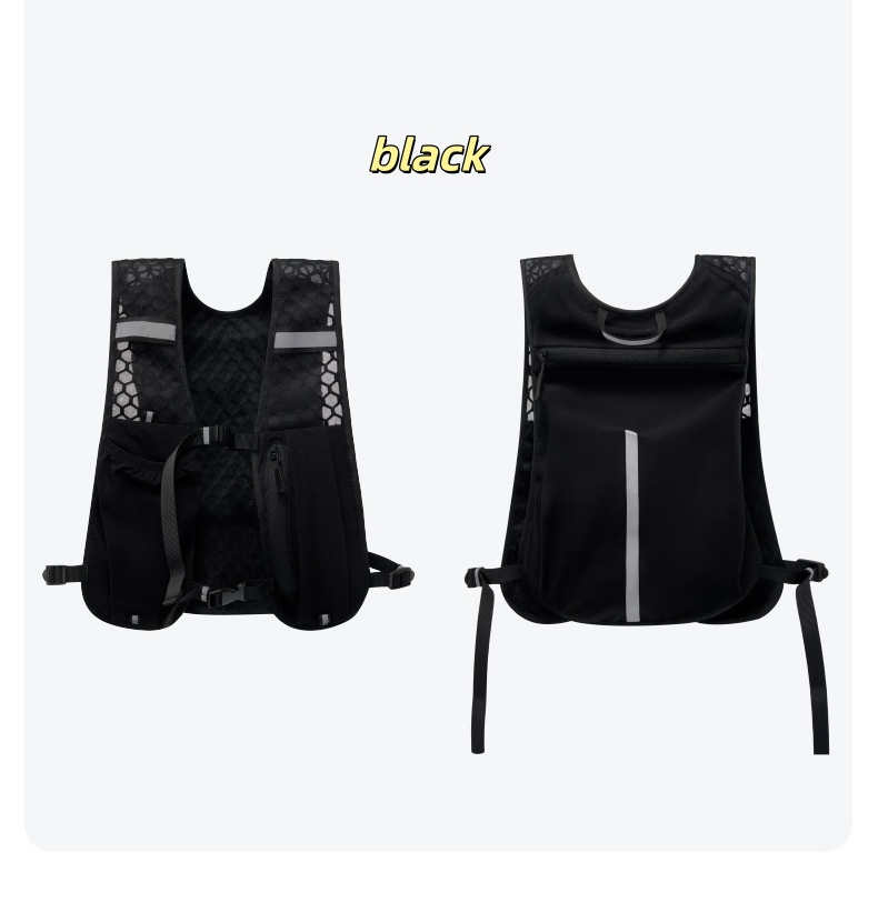 Lichtgewicht hardloopvest rugzak outdoor sport hydratatievest heren dames reflecterend wandelen fietsen waterfles borsttas: witte kleur