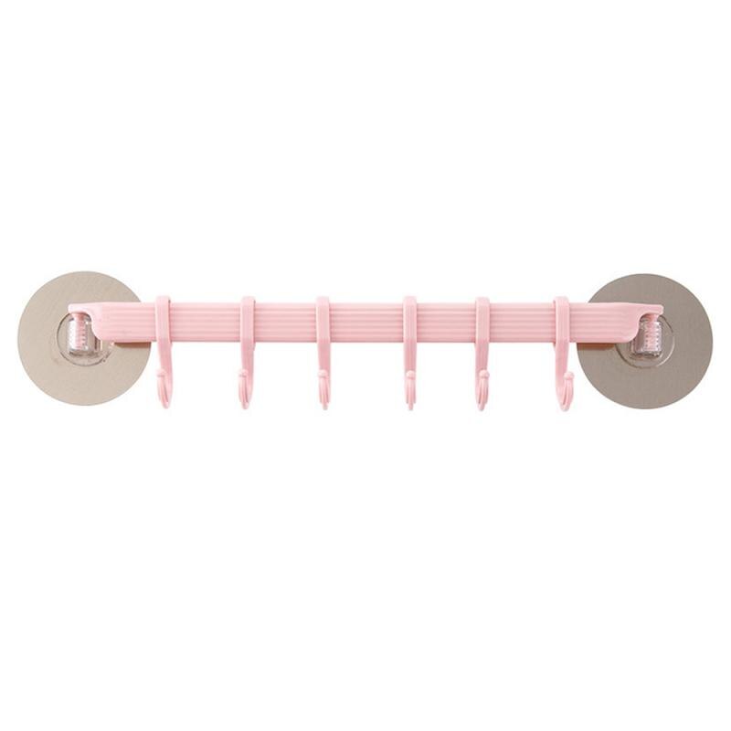 6 Zelfs Rij Haken Met Sterke Lijm Te Hangen Op De Keuken Muur, Badkamer Zonder Nagels Naadloze Kapstok Haken