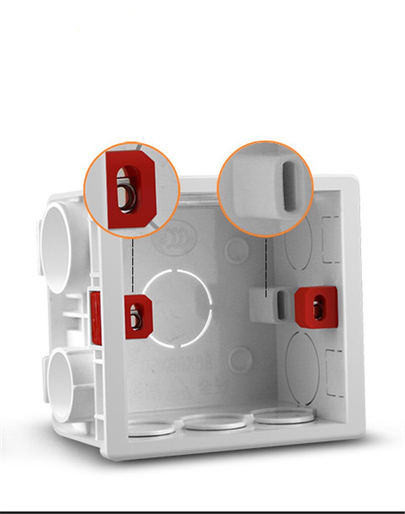 Adjustable 86 Switch socket Box,Mount Back Box Plasterboad 50mm Depth Wall Switch Wall Socket Mounting Cassette BOX,PVC,12 PCS