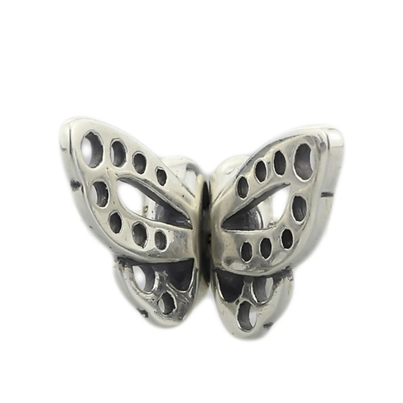 Echte 925 sterling zilveren dansende vlinder spacers bedel kralen passen op europese troll 3.0mm armband sieraden