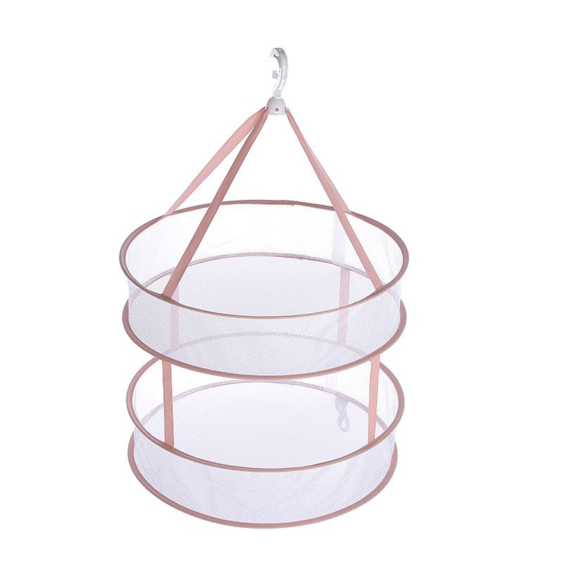 Double Layer Drying Rack Laundry Basket Dryer Folding Hanging Clothes Underwear Sweater Cloth Net Dry Rack Mesh Hanger