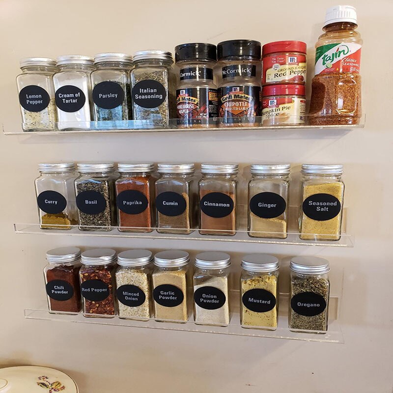Acrylic Spice sheft, Wall Organizer, Nail Polish storage shelf , Clear Storage Racks, wall storage